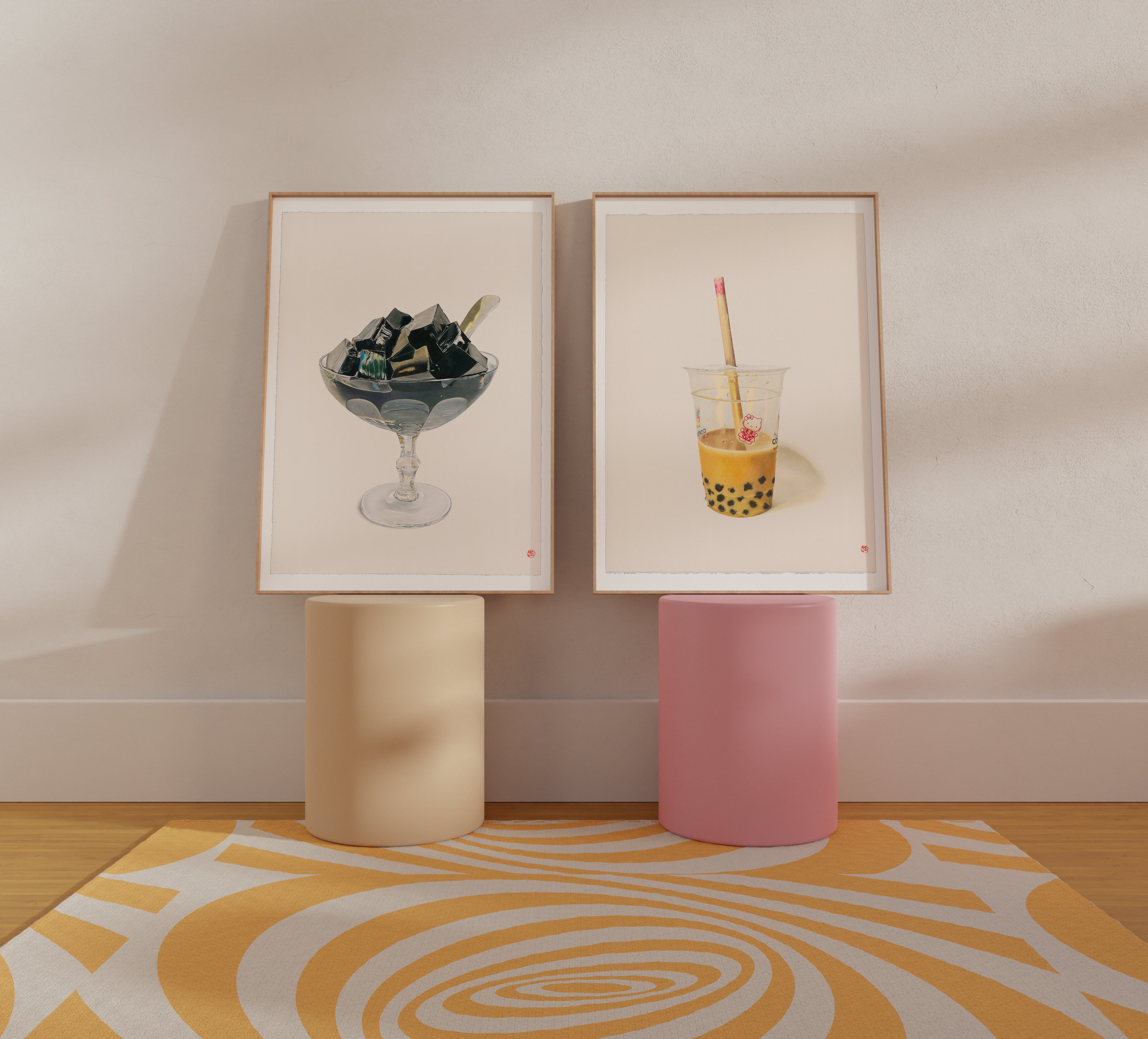 Artwork pairing of Boba and Jelly exuding a sense of exclusive, modern luxury