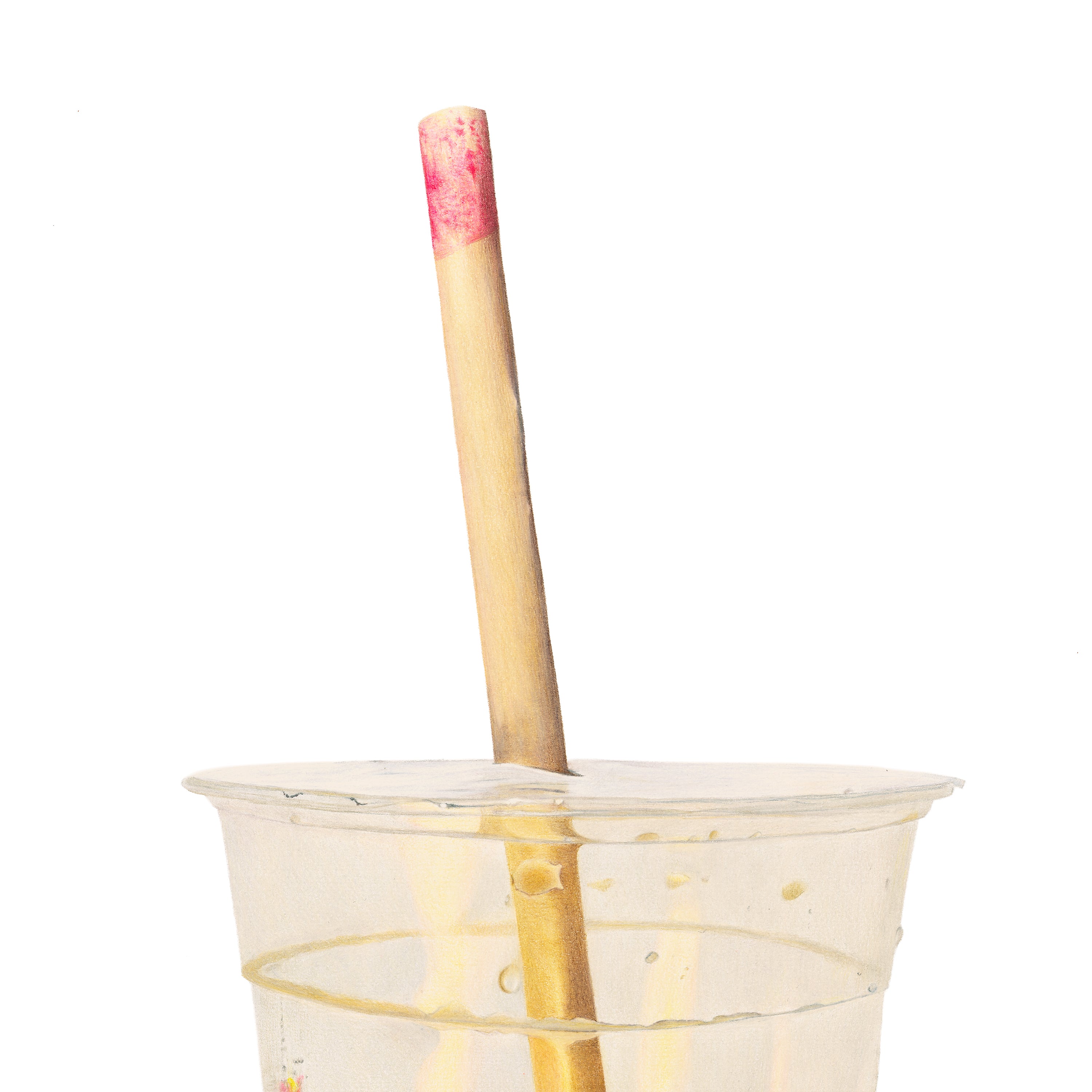 Detail shot of Boba: lipstick on straw