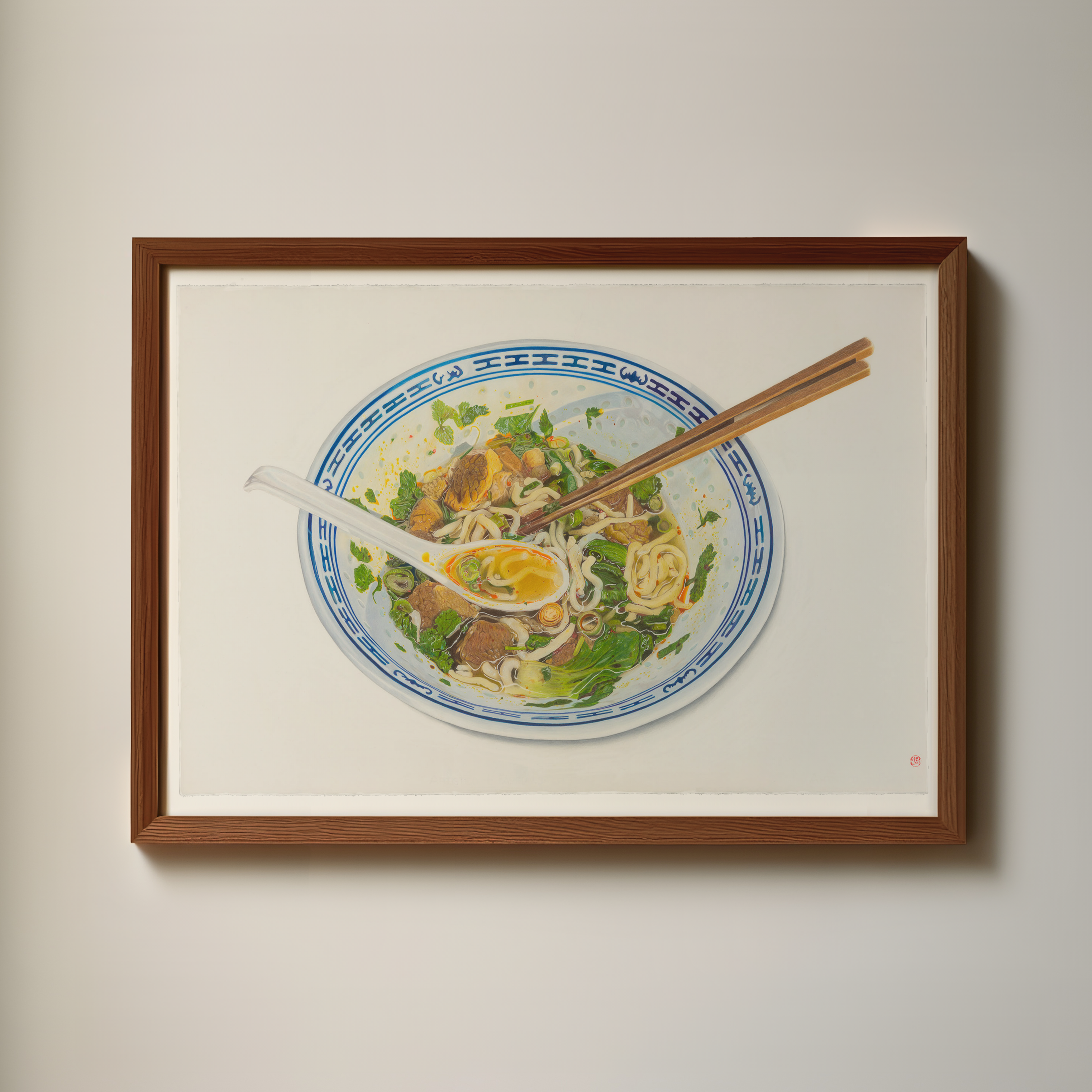 Mockup: Comfort Food elegantly framed, a statement piece blending nostalgia and luxury.